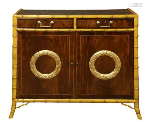 Custom faux bamboo and partial gilt chest