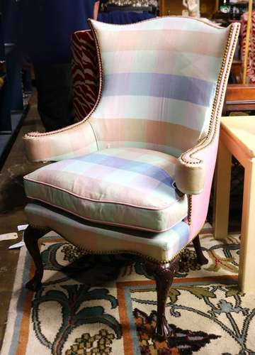 Queen Anne style wingback arm chair