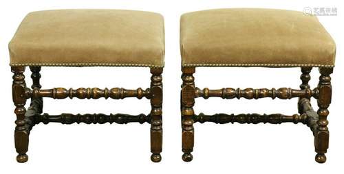 (lot of 2) Jacobean footstools