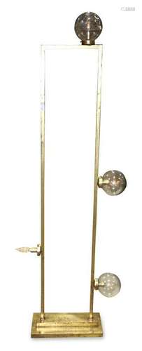 Moderne gilt floor lamp. having five lights surrounding