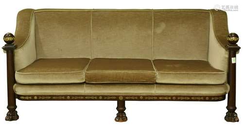 French Empire style Custom Crafted three seat sofa