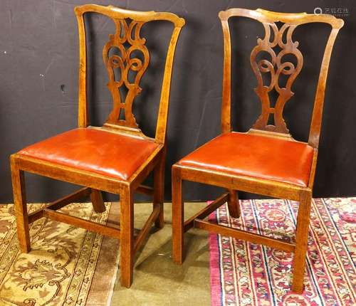 Pair of Chippendale side chairs circa 1780