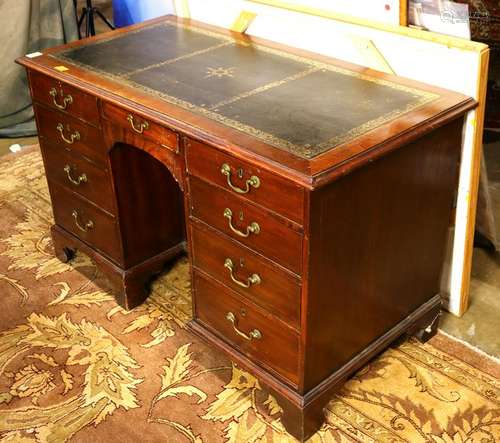 Chippendale style kneehole desk circa 1880