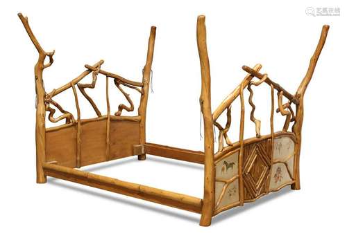 Lester Santos Cowboy bed, the frame assembled with