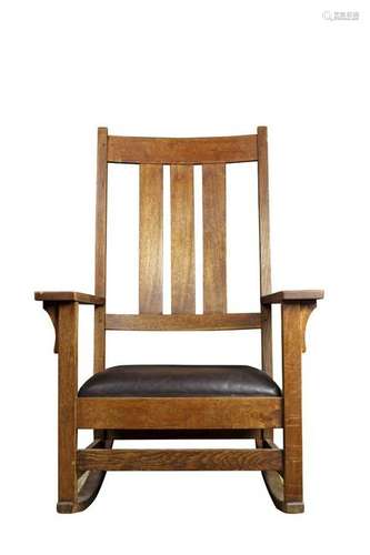 Arts and Crafts L and J.G Stickley high back rocker