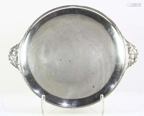 Modernist sterling silver platter in the International