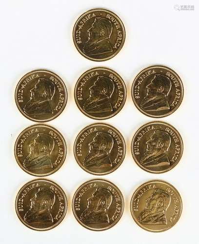 (lot of 10) 2010 1/2 ounce gold South African