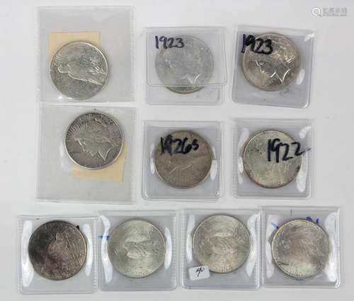 (lot of 10) Silver Peace dolars