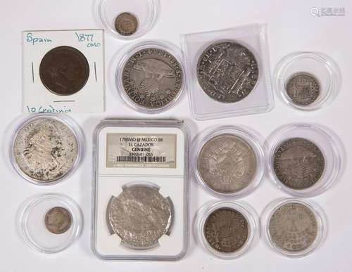 (lot of 12) South American and Spanish Colonial coin