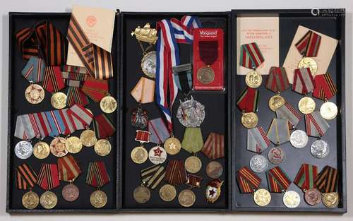 (lot of 39) Mostly Russian Medals and Medallions