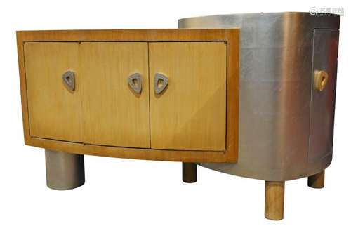 Moderne partial silvered cabinet