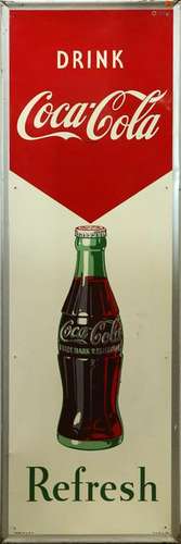 Vintage Drink Coca-Cola Refresh tin sign