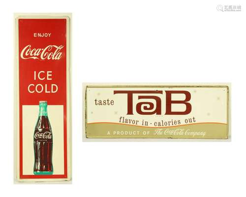 (lot of 2) Vintage Coca-Cola tin sign