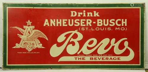 Anheuser-Busch embossed metal sign