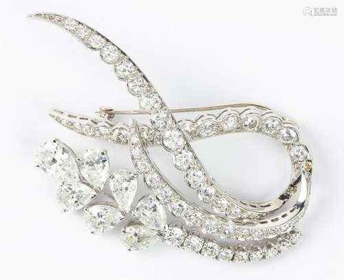 Diamond and platinum spray brooch