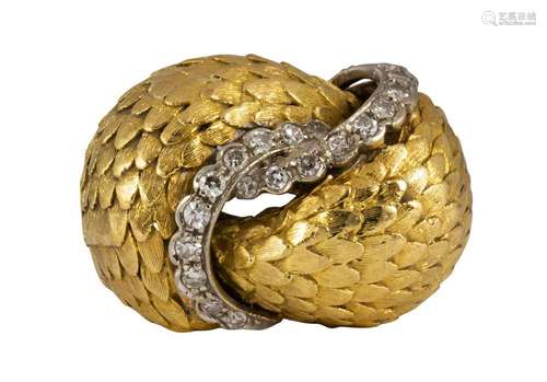 Shreve & Co., diamond, 18k yellow gold ring