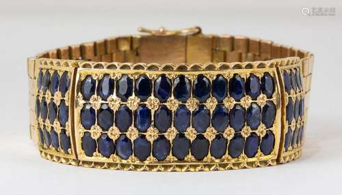 Sapphire, yellow gold bracelet