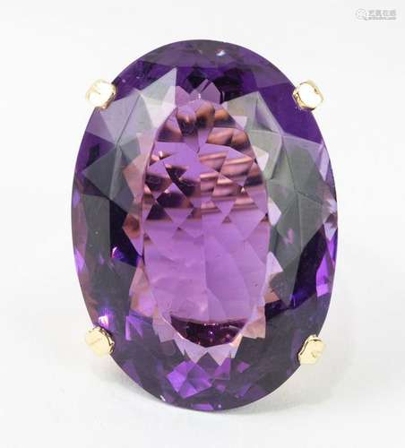 Amethyst, 14k yellow gold ring