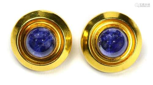 Pair of Ilias Lalounis, sodalite, 18k yellow gold