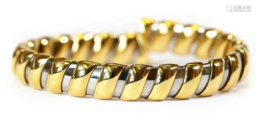 Bulgari 18k yellow gold, steel bracelet