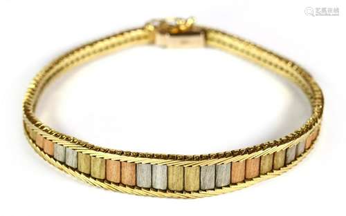 14k tricolor gold bracelet