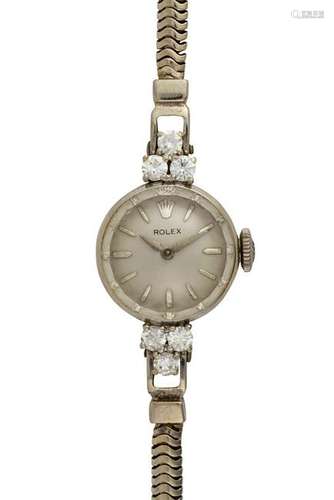 Lady's Rolex, diamond, 14k white gold wristwatch