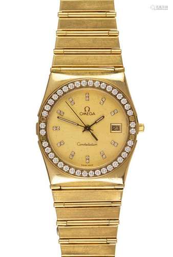 Omega diamond, 18k yellow gold Constellation wristwatch