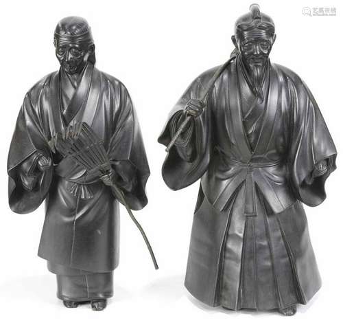 Japanese Bronze Okimono, Takasago, by Soju