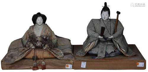 Japanese pair of HINA-matsuri  Dolls, 19c