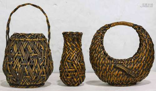 Japanese Bamboo Ikebana Baskets