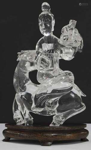 Chinese Carved Rock Crystal Figure