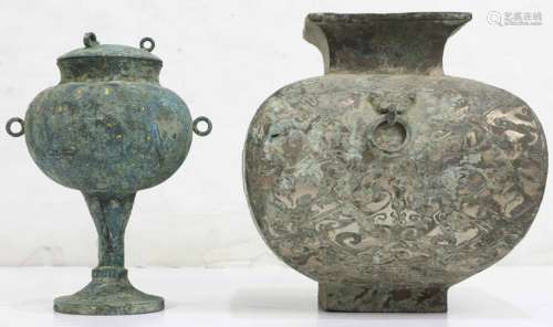 Two Chinese Archaistic Bronze Ritual Vessels