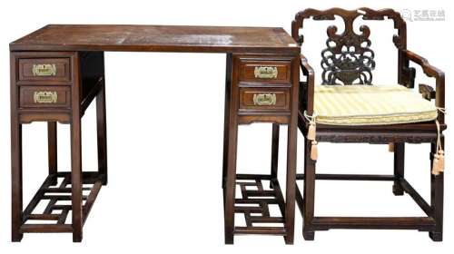 (Lot of 2) A Chinese Writing Table Set