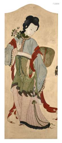 PEINTURE À L'ENCRE ET COULEUR SUR PAPIER, Chine, dynastie Qing, XIXe siècle