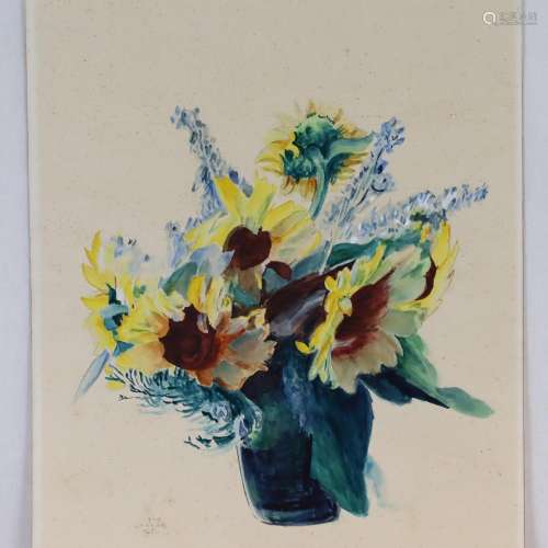 Danner, Otto (20.Jh.) - Sonnenblumen in Vase, Aqua…
