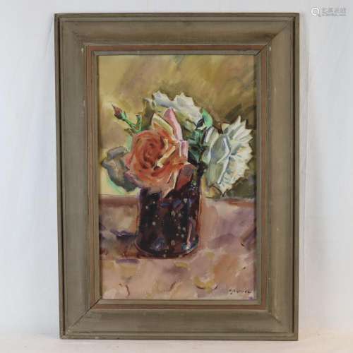 Jeannet, Hermann (1880-1963) - Rosen in Vase, Aqua…