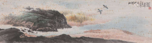 季观之 江湖秋色 立轴 纸本