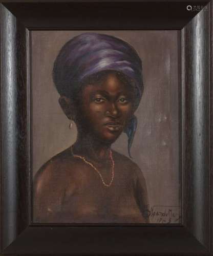 Portrait de femme par Marc Ngandu. Huile sur toile…