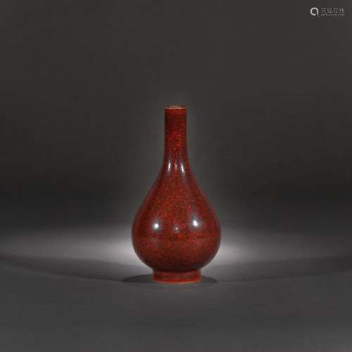 Bottle porcelain vessel with copper red glaze with…