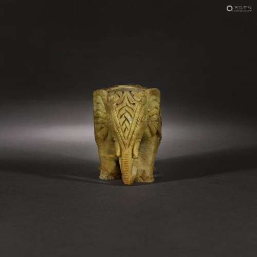 Interesting soapstone carving of an elephant, the …