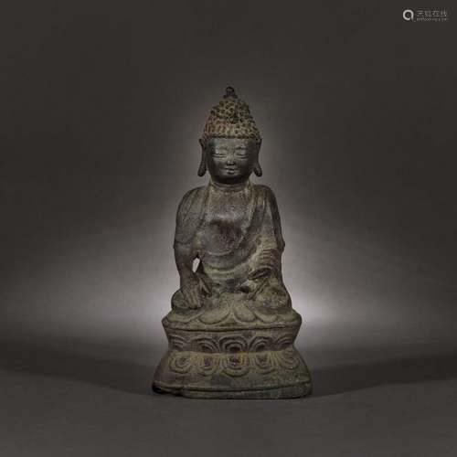 Bronze statuette of Shakyamuni Buddha (”Earth touc…