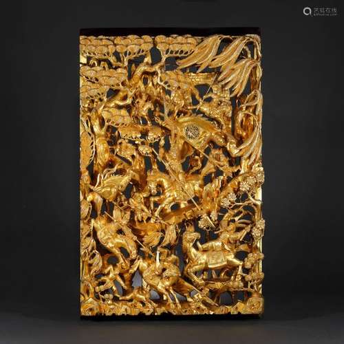 Exotic wood decorative illustrating battle scenes,…