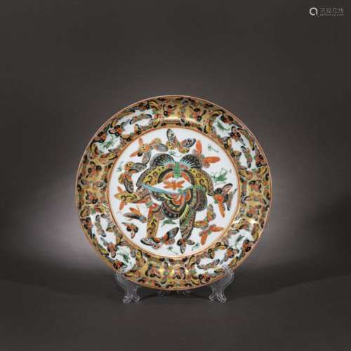 Porcelain plate decorated with butterflies, the Da…