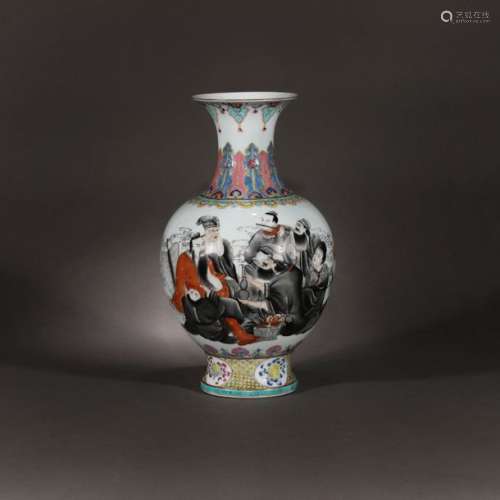 Porcelain vase illustrating scholars, bearing the …