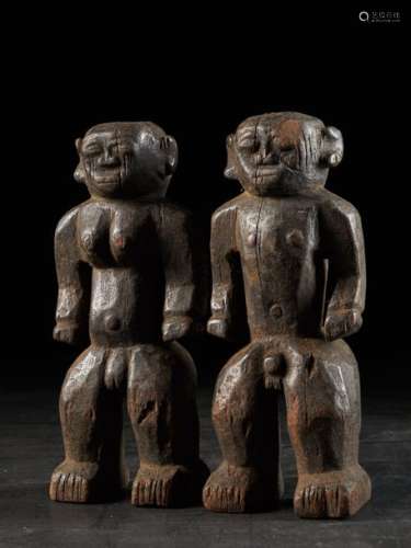 Statue couple d'ancêtres Montol, Nigéria, 1ere moi…