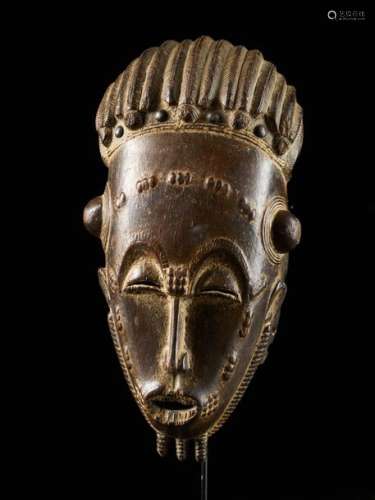 Masque Baoulé, Côte d'Ivoire, XIXeme siècle, 31x17…