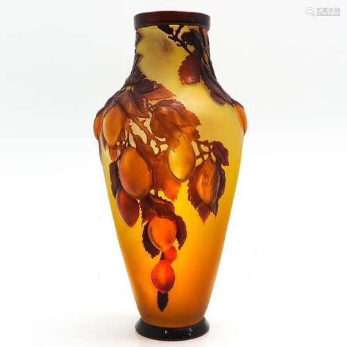 A Very Rare Galle Cameo Glass Vase