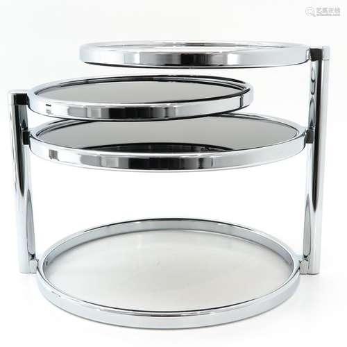 A Chrome and Glass Side Table