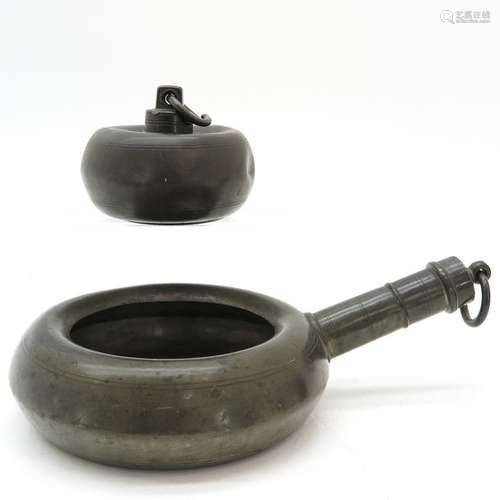 An 18th Century Hot Water Bottle and Chamber Pot