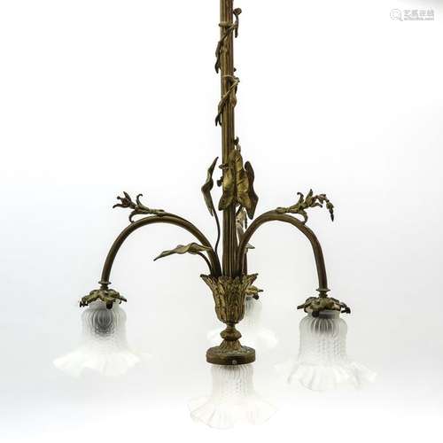 A 19th Century Bronze Hanging Lamp